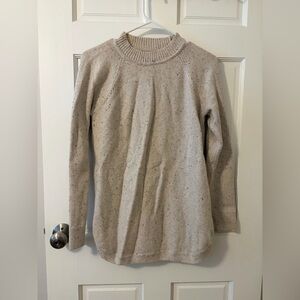 LOFT Speckled Cream Turtleneck Sweater